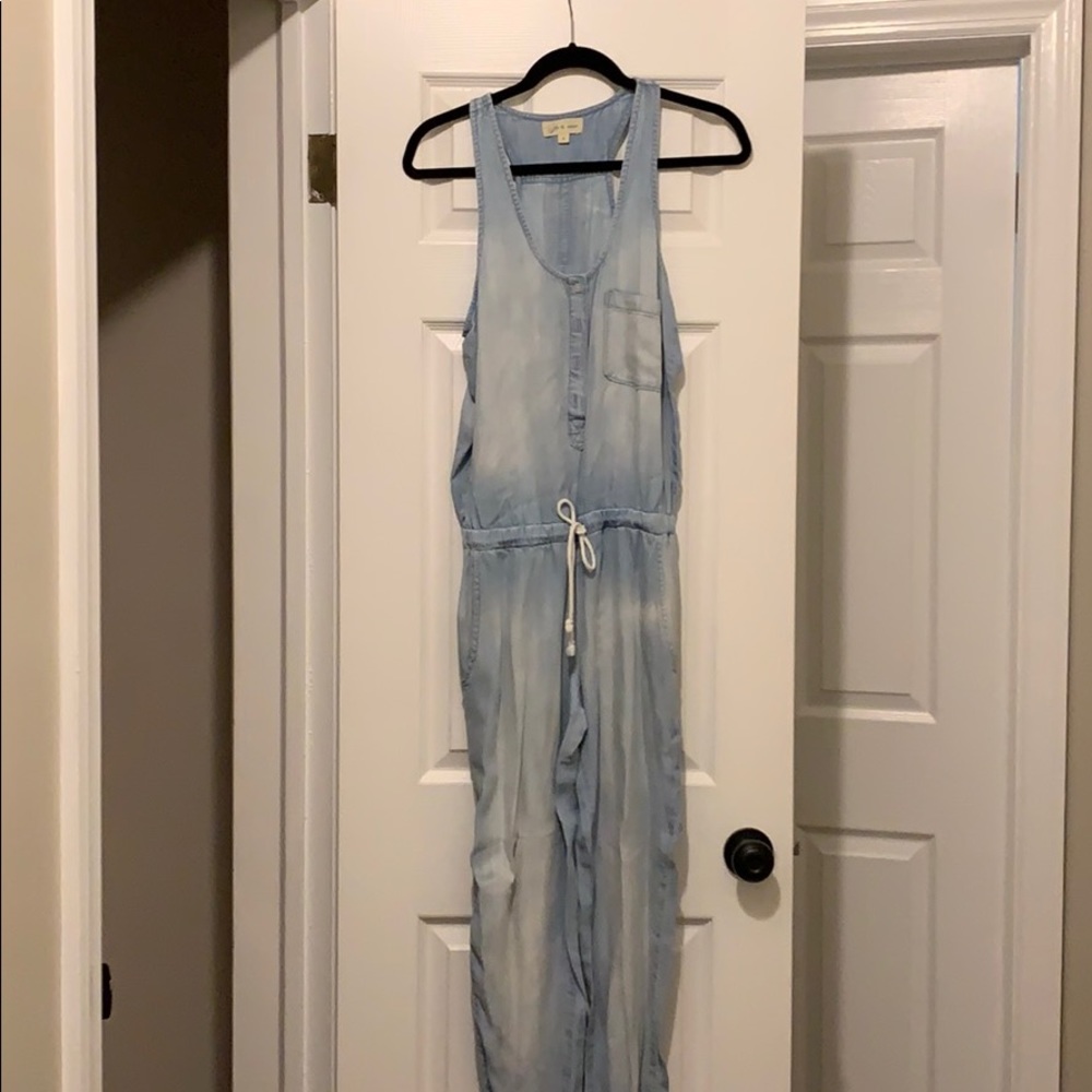 Light Blue Cotton Jumpsuit